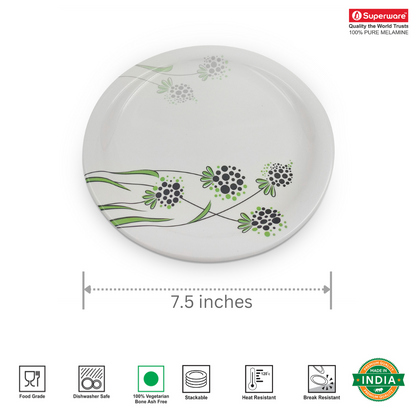 SUPERWARE, Plate Set - GREEN BERRY | 6 Nos.