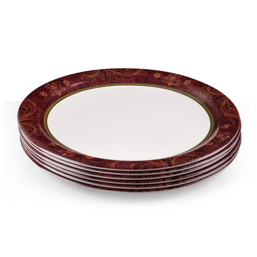 SUPERWARE | Pure melamine | Small Plate Set - ORNAMENTAL (7.5") | 6 Nos. | Stain Free, Glazed Finish