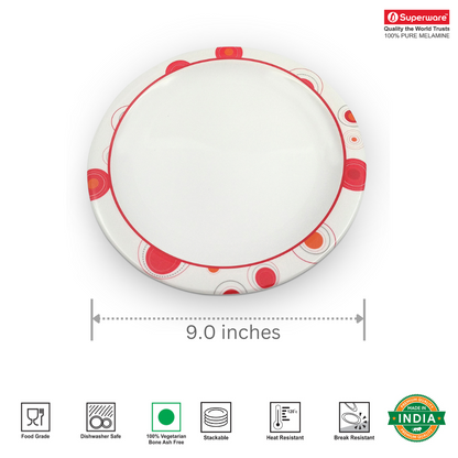 SUPERWARE, Plate Set - PARK RED | 6 Nos.