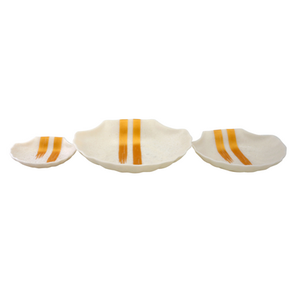 SUPERWARE, Platter Set - SHELL MATTE SUPER PEARL GOLD BRUSH | Set Of 3 Pcs.