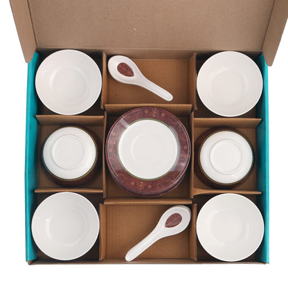 SUPERWARE, Soup Set - ORNAMENTAL | Set Of 18 Pcs.