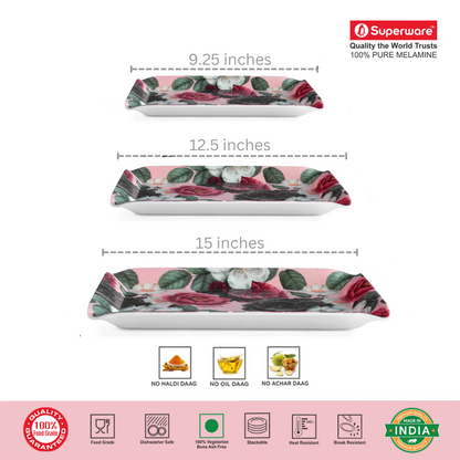 SUPERWARE, Splendid Tray Set - AZALEA MATTE | Set Of 3 Pcs.