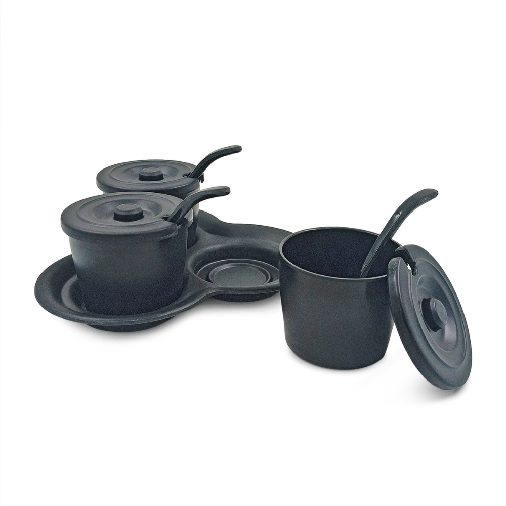 SUPERWARE, Trio Sauce Set - MATTE BLACK | Set Of 10 Pcs.