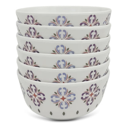 SUPERWARE | Pure Melamine | Bowl Set - Serene Sky 4" | 6 Nos. | Stain Free, Glazed Finish