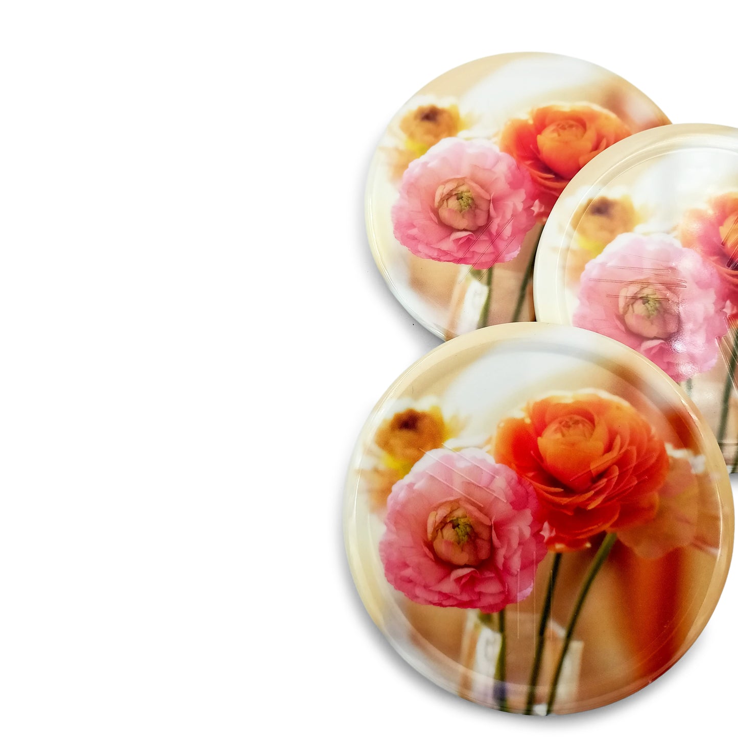 SUPERWARE | Pure Melamine | Coasters - SPRING FLOWER | Set Of 8 Pcs.| Stain Free, Glazed Finish