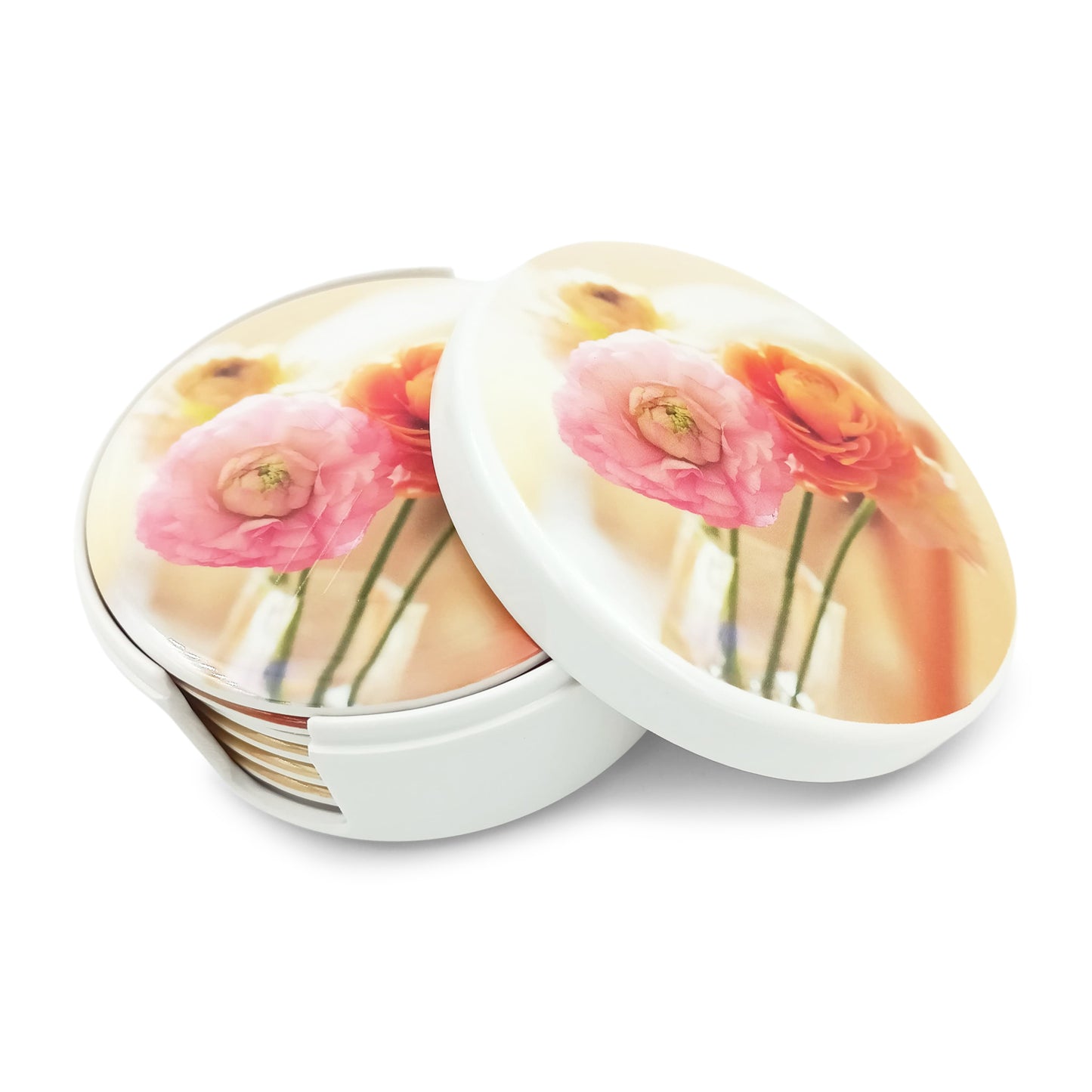 SUPERWARE | Pure Melamine | Coasters - SPRING FLOWER | Set Of 8 Pcs.| Stain Free, Glazed Finish