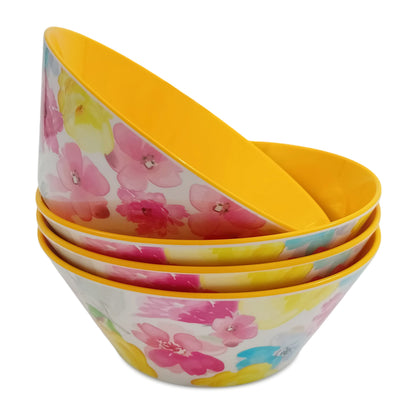 EKTRA | Premium Melamine | Hutzler Bowl Set – Spring Love (4 Nos.) | Durable, Fade Proof