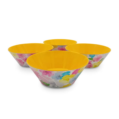 EKTRA | Premium Melamine | Hutzler Bowl Set – Spring Love (4 Nos.) | Durable, Fade Proof