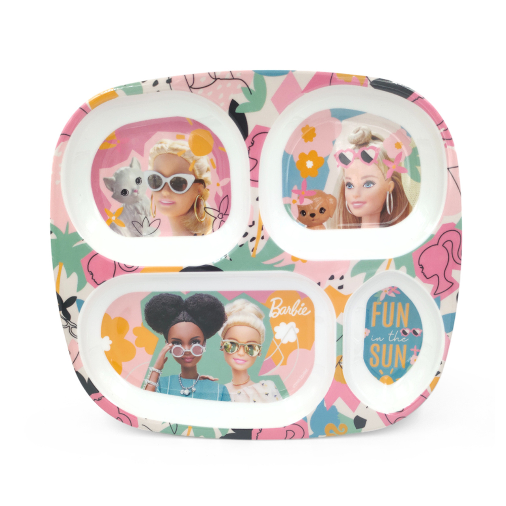 SUPERWARE | Pure Melamine | Kid Set - BARBIE FUN IN THE SUN | Set Of 3 Pcs.| Stain Free, Glazed Finish