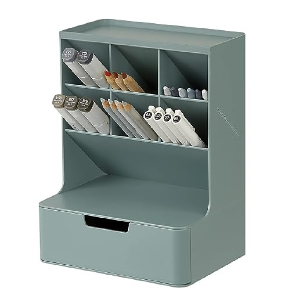 SYSMAX | Korea | Hive Desk Organiser | Cobalt green, Prussian blue & White