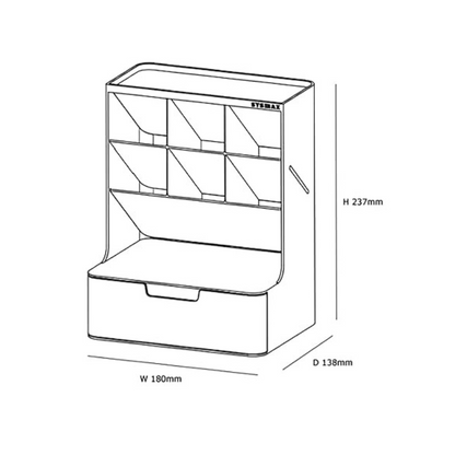 SYSMAX | Korea | Hive Desk Organiser | Cobalt green, Prussian blue & White