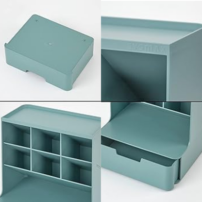 SYSMAX | Korea | Hive Desk Organiser | Cobalt green, Prussian blue & White