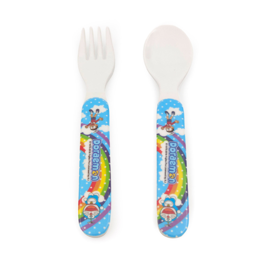 SUPERWARE | Pure Melamine | Kid Set - DORAEMON RAINBOW | Set Of 5 Pcs.| Stain Free, Glazed Finish