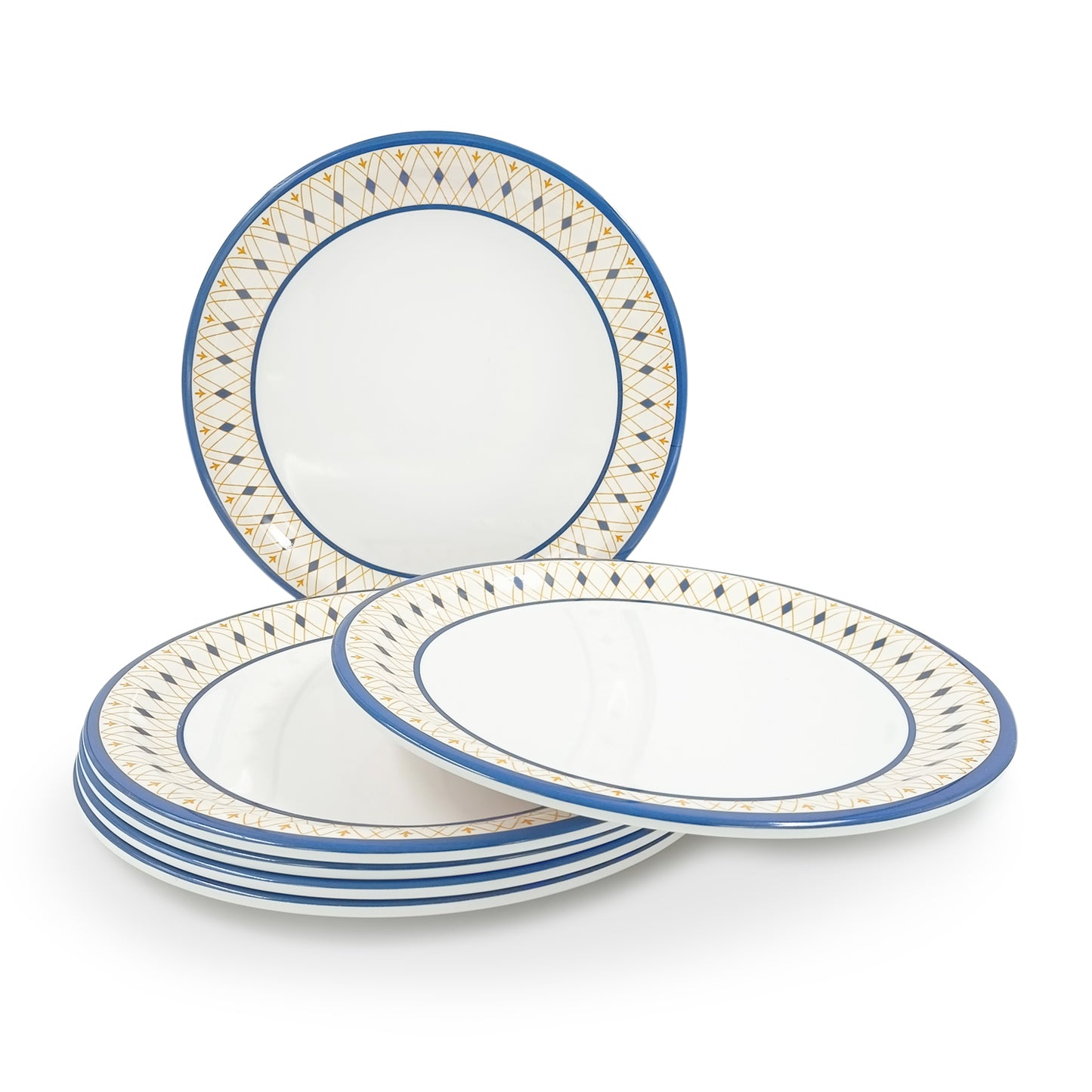 SUPERWARE | Pure Melamine | Buffet Plate Set 12.5" - Elegance (12.5”) | 6 Nos. | Stain Free, Glazed Finish