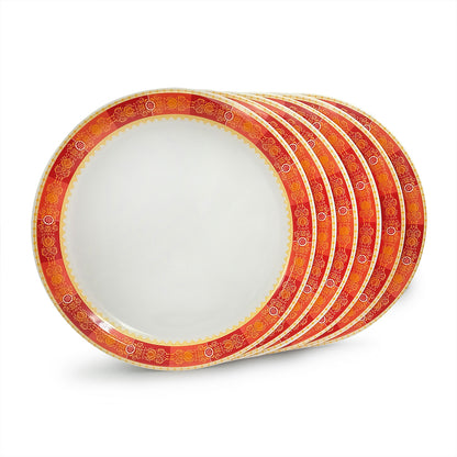 SUPERWARE | Pure Melamine | Dinner Plate Set – Goldhill (11.0") | 6 Nos. | Stain Free, Glazed Finish